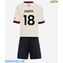 Camisa de time de futebol Liverpool Cody Gakpo #18 Replicas 2º Equipamento Infantil 2025-26 Manga Curta (+ Calças curtas)